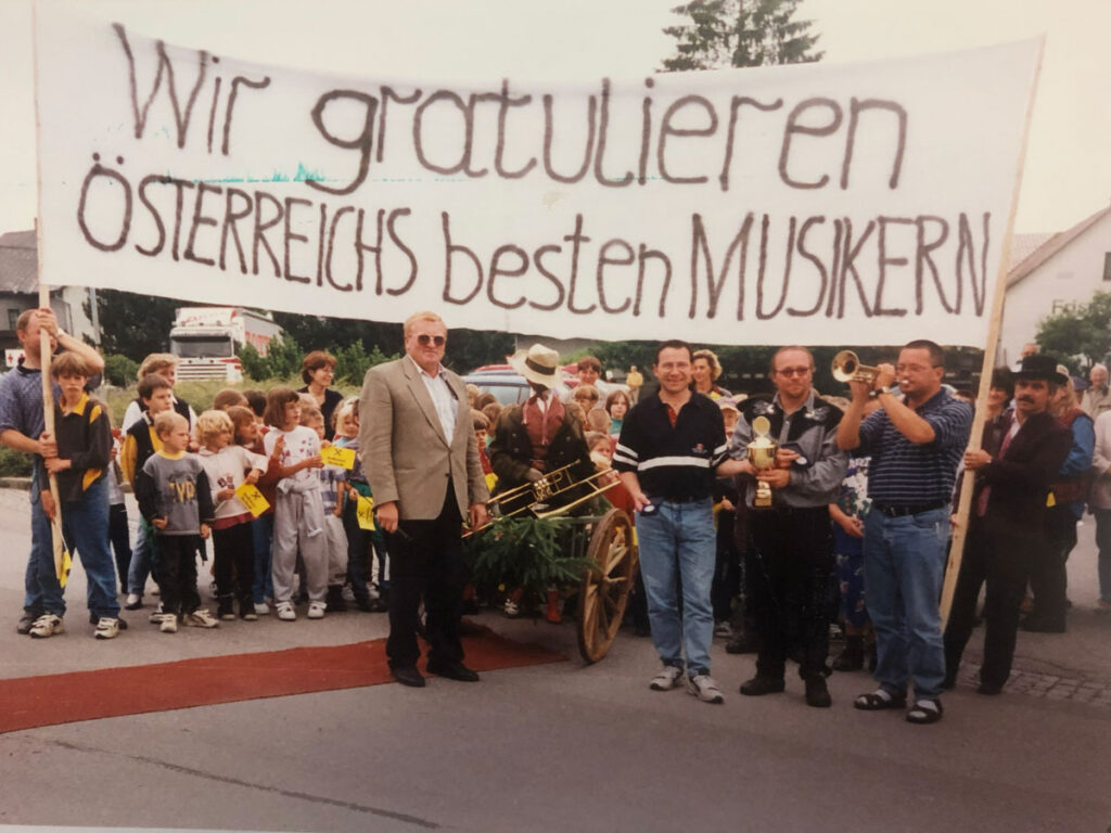 Empfang der Musiker in Kirchschlag nach 1. Platz bei Marschwertung in Rastede